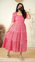 Printed Western Maxi Dress for Women - Jaipur Cotton - 9327