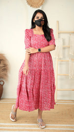 Printed Western Maxi Dress for Women - Jaipur Cotton - 9327
