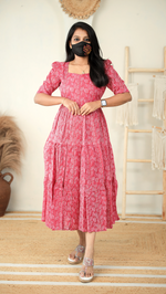 Printed Western Maxi Dress for Women - Jaipur Cotton - 9327