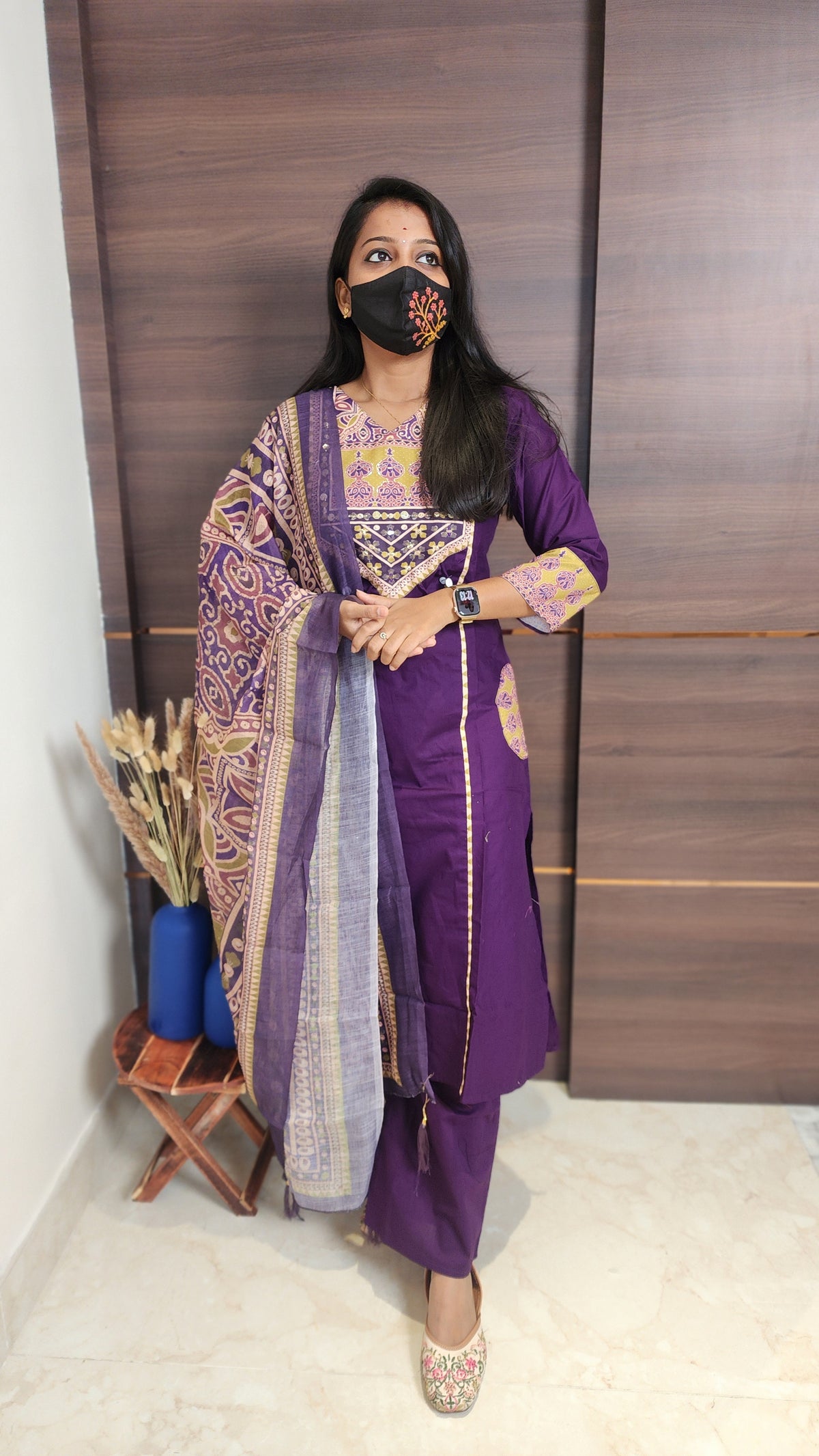 Salwar Set (kurti+pant+dupatta)(10416)c