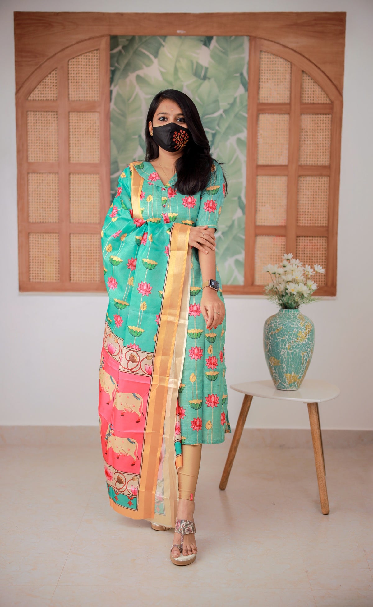 Salwar Set (kurti+Dupatta) (8751)c2