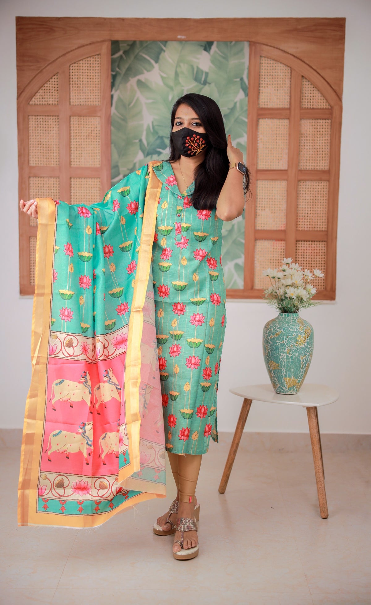 Salwar Set (kurti+Dupatta) (8751)c2