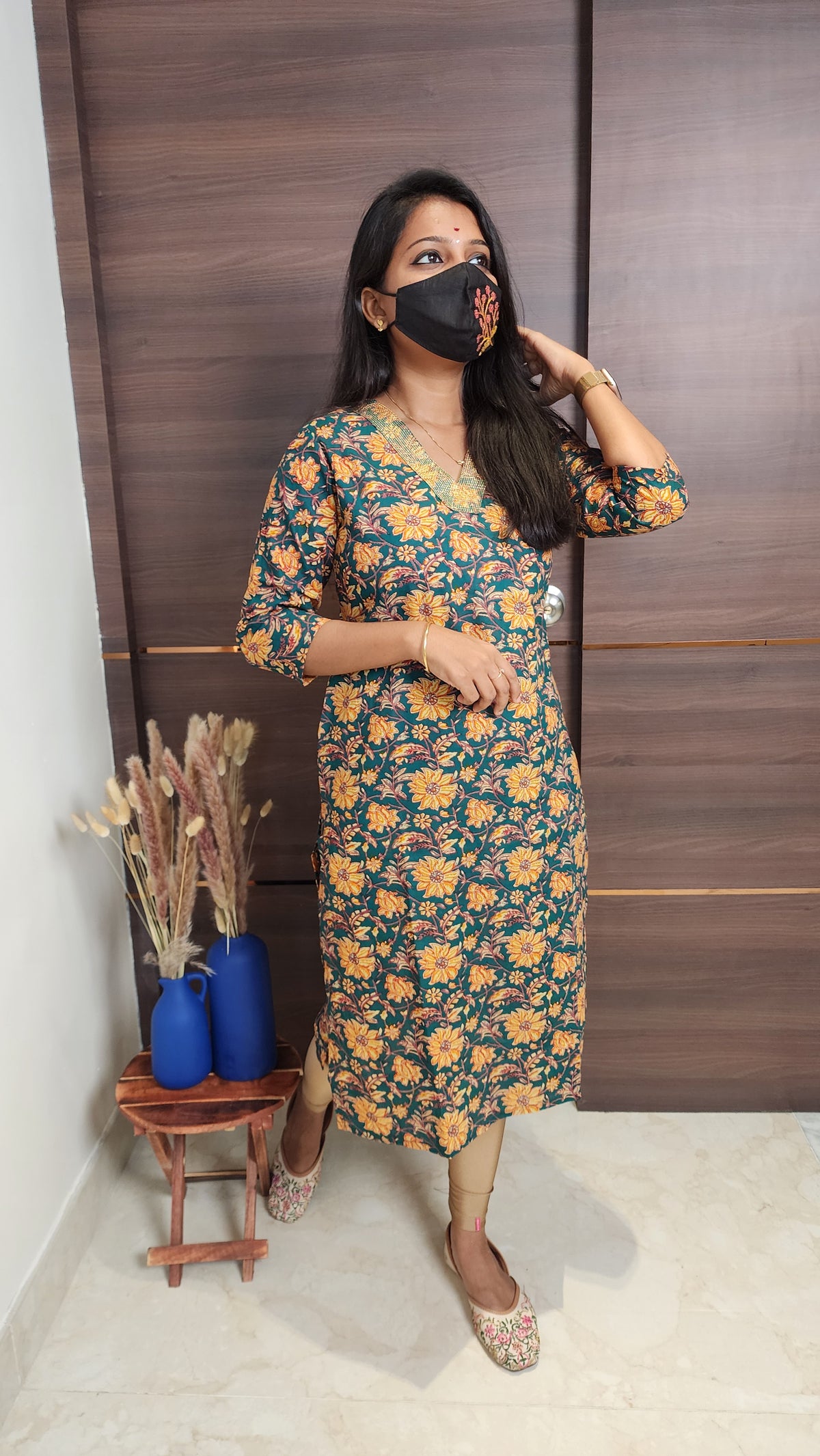 Office Wear kurti-Embroidery kurti(10387)