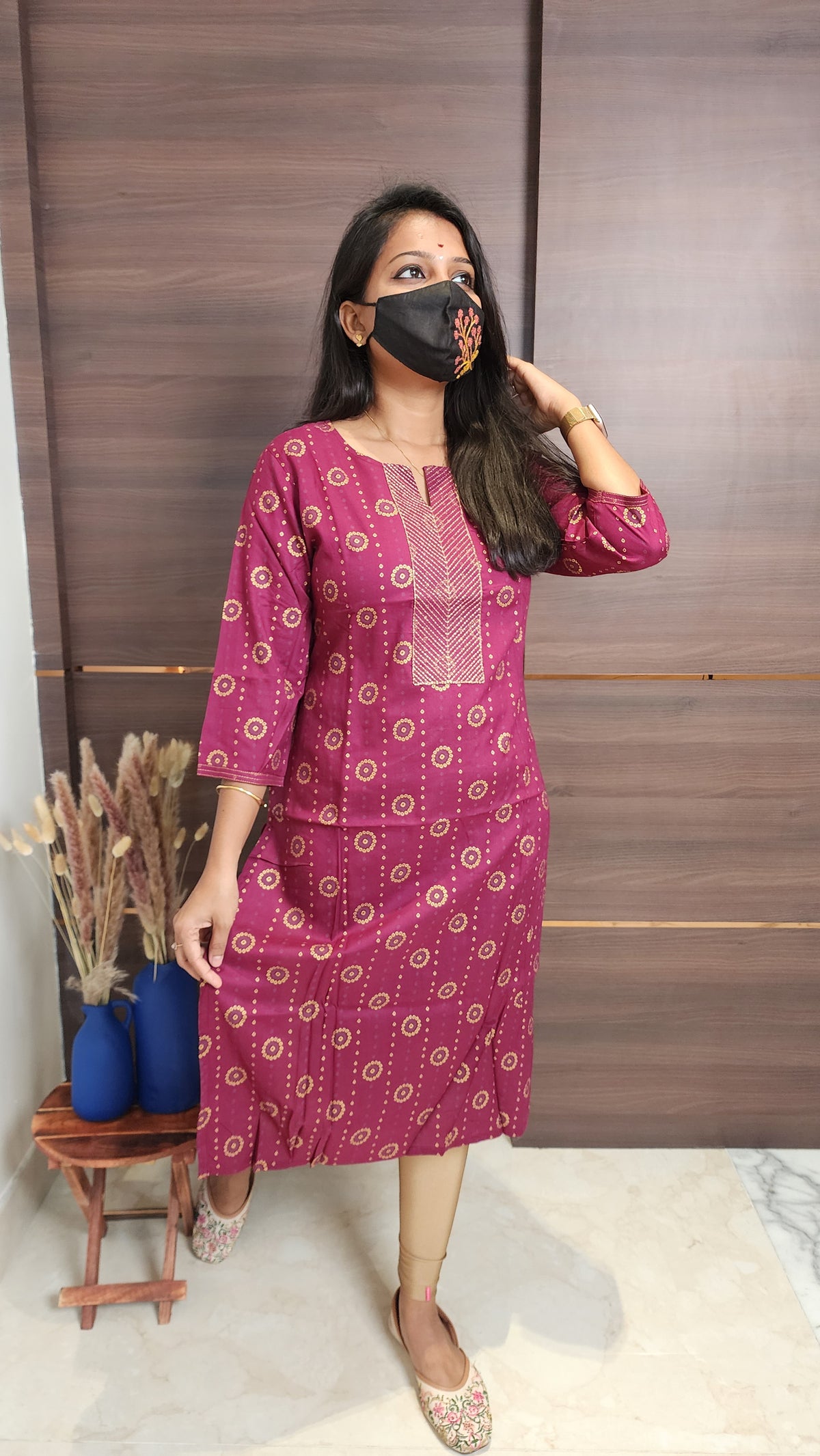Office Wear kurti-Embroidery kurti(10386)