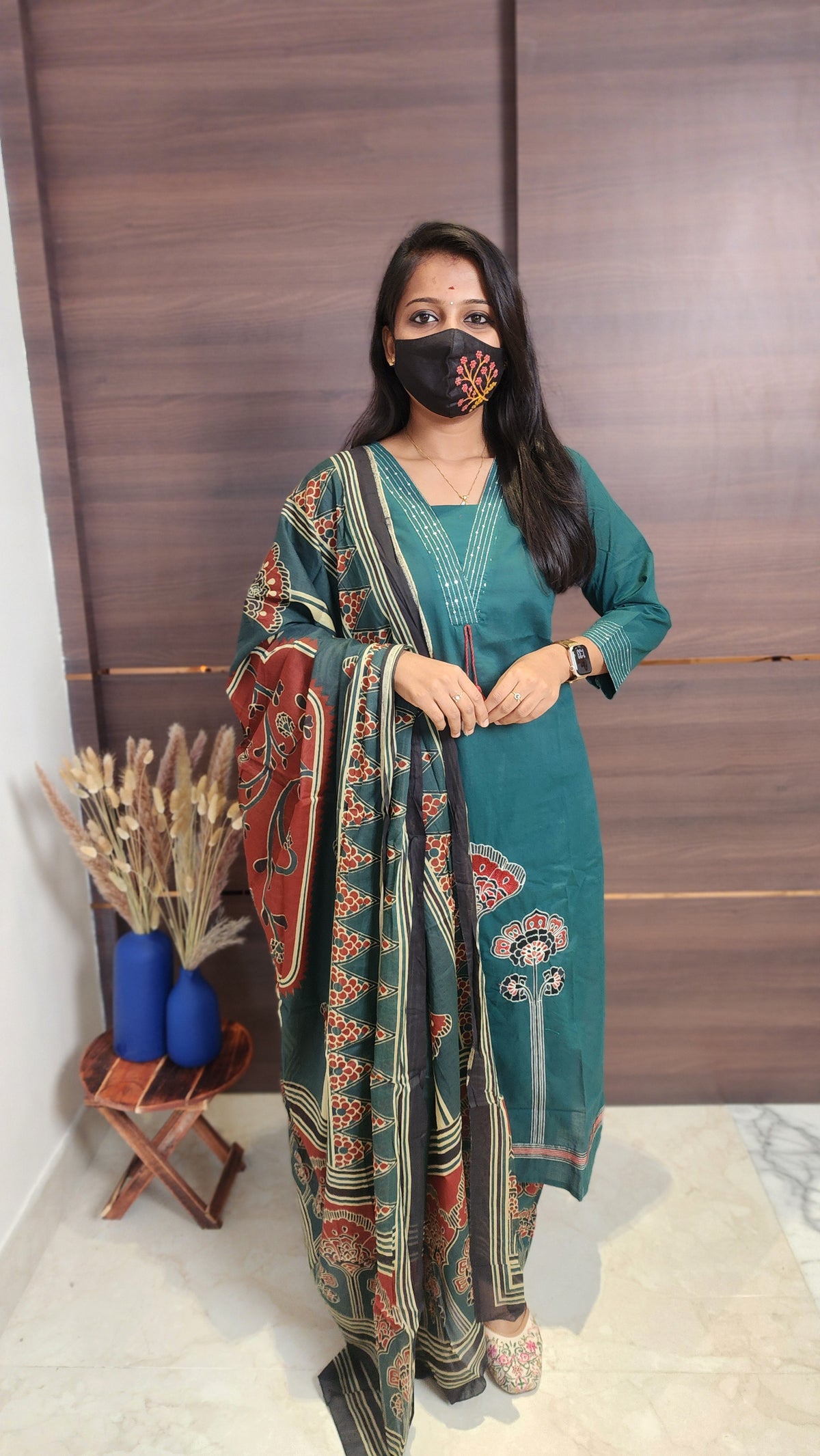 Salwar Set (kurti+pant+dupatta)(10382)