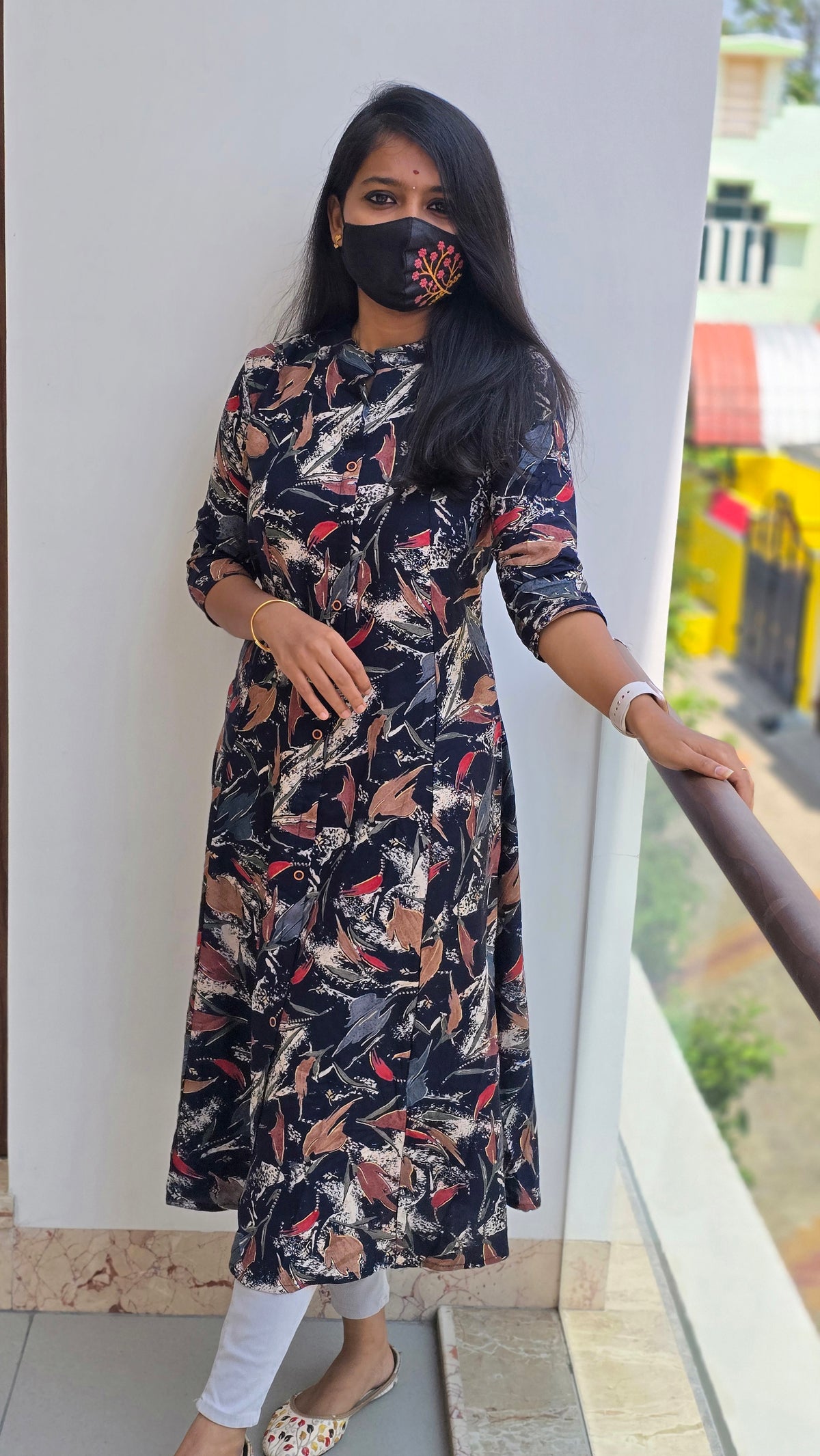 Casual wear kurti(navy blue)4576(c)