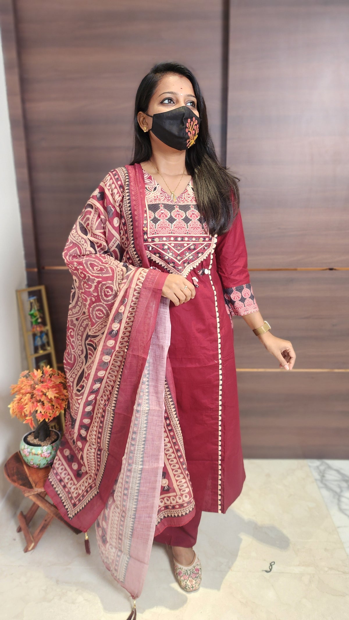 Salwar Set (kurti+pant+dupatta)(10417)c