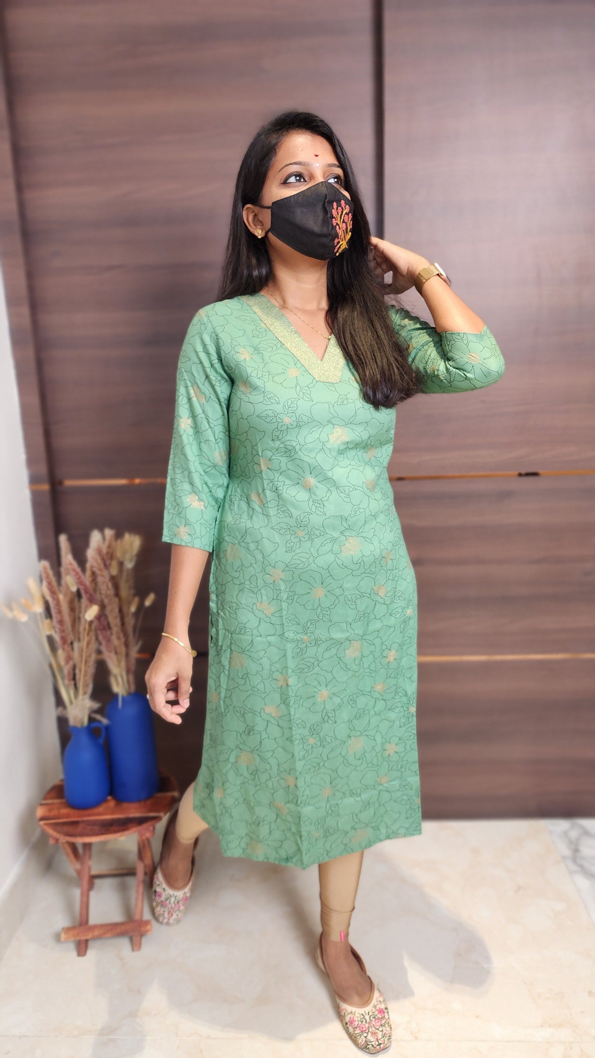 Office Wear kurti-Embroidery kurti(10388)c3