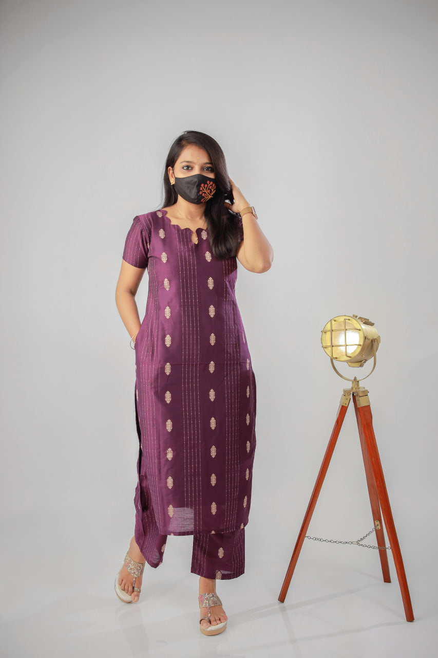 Ethnic Cord set (pant & top) (8666)c