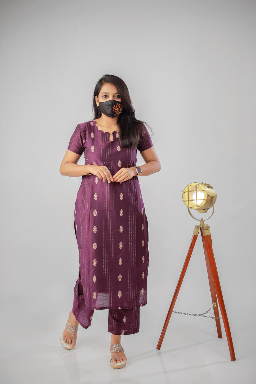 Ethnic Cord set (pant & top) (8666)c