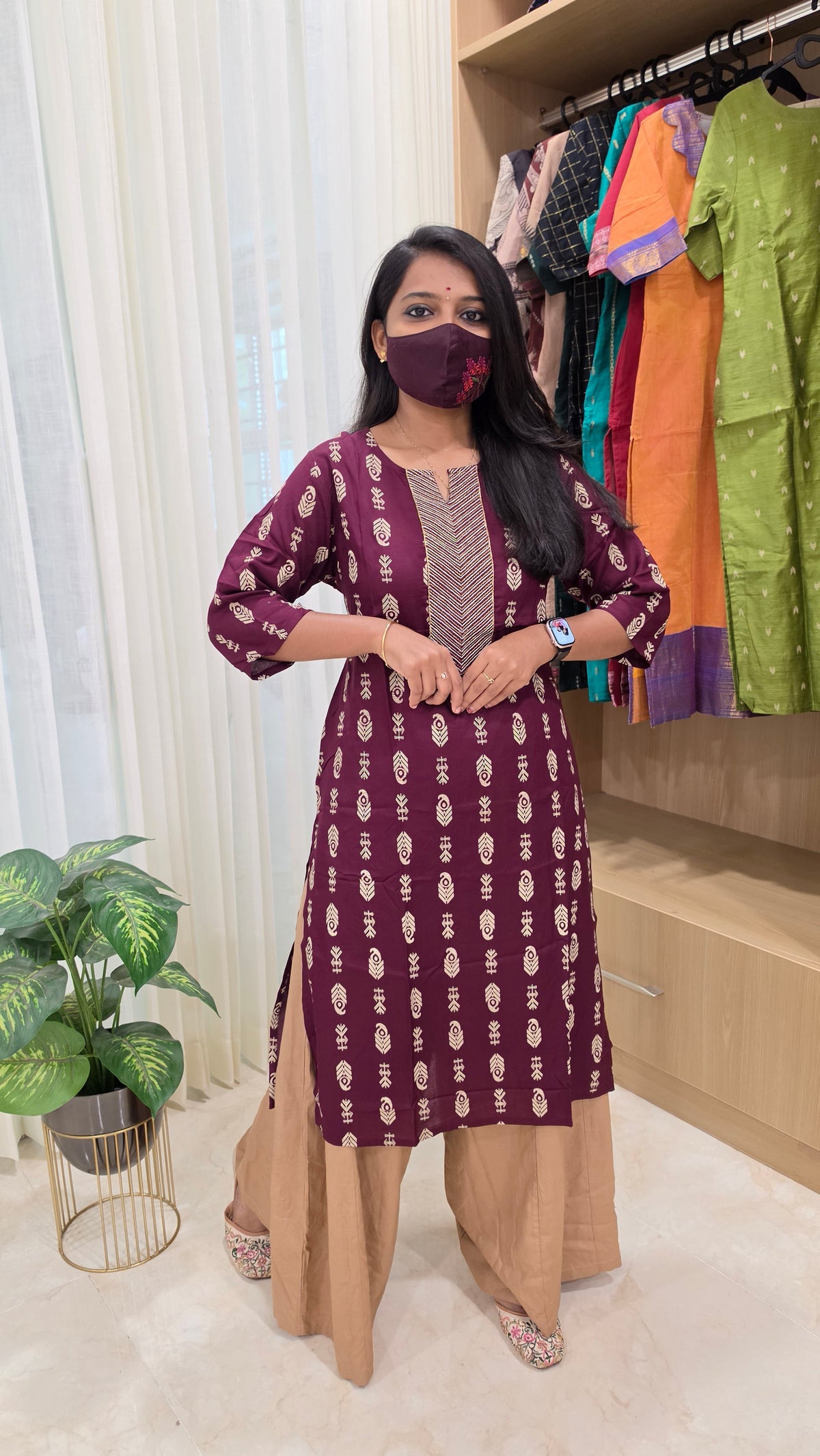 Office Wear kurti-Embroidery kurti (12139)