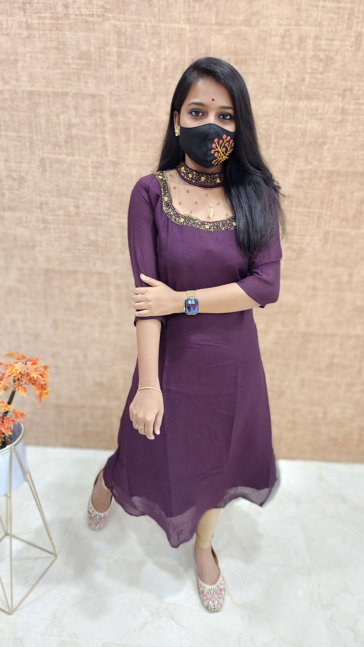 Jewel Neck kurti (9408)c3