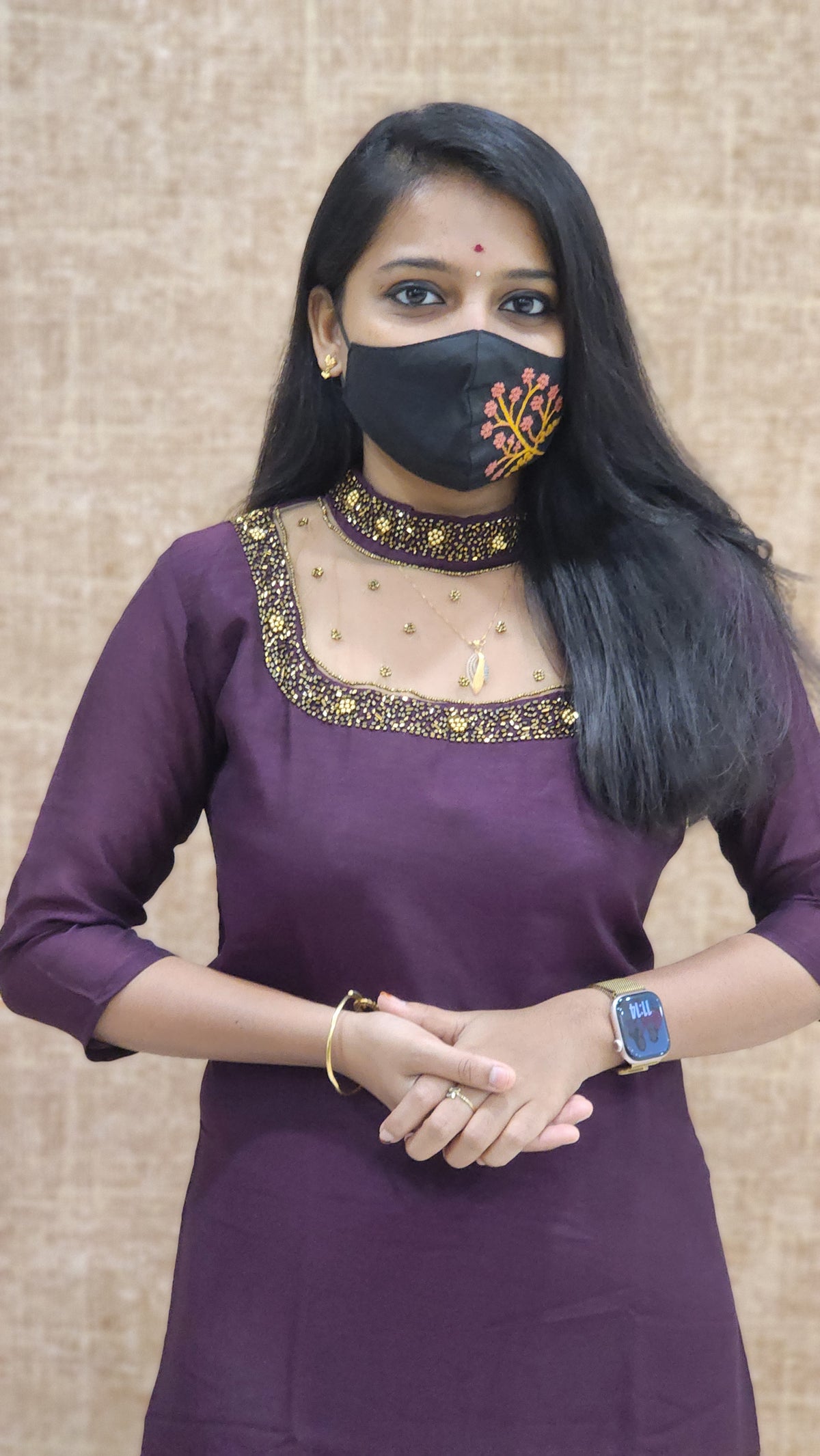 Jewel Neck kurti (9408)c3