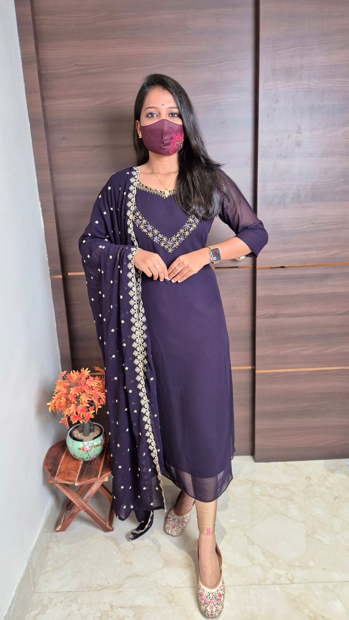Ethnic Salwar set (Kurti+Dupatta)(11520)