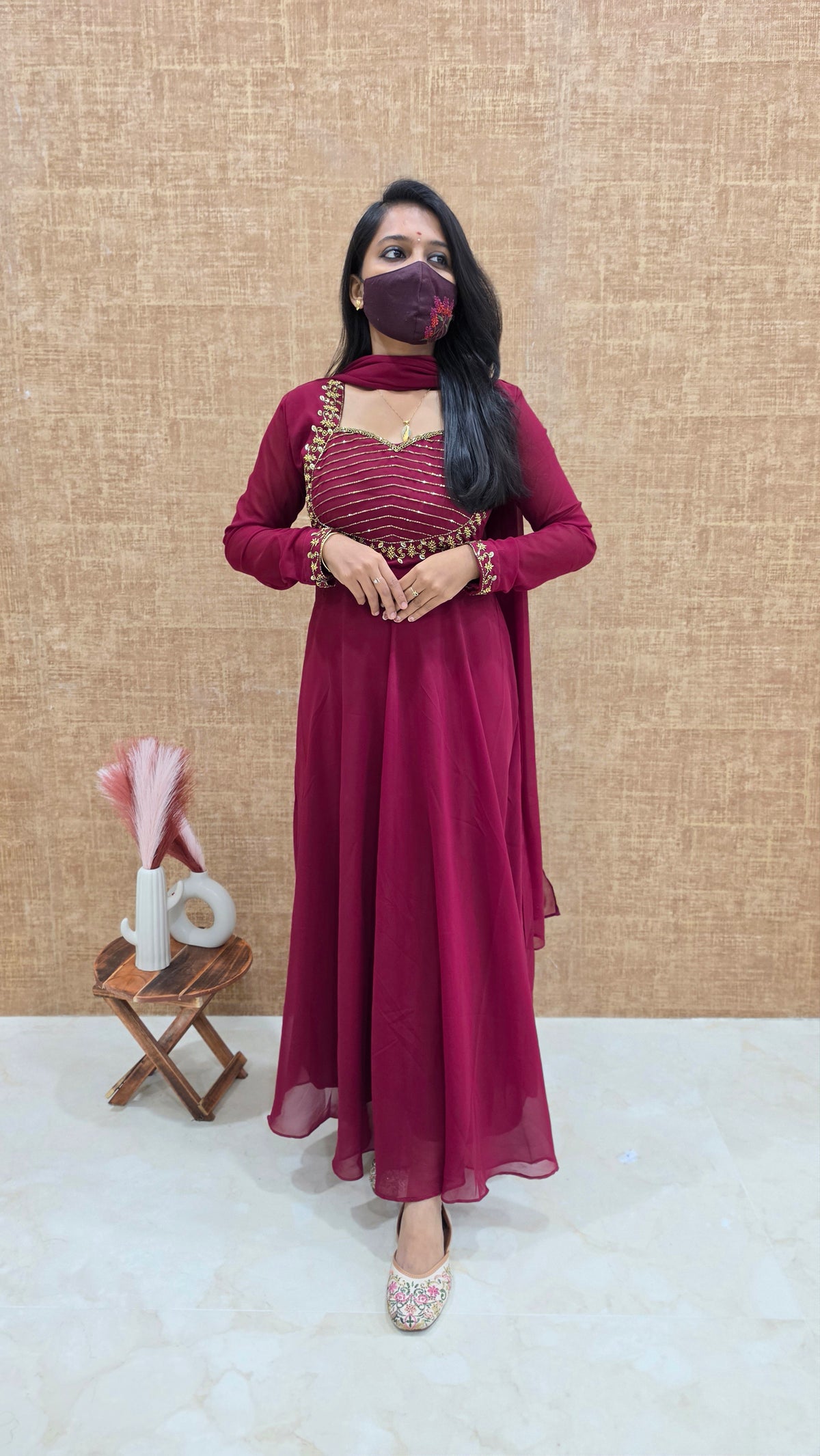 Ethnic Salwar set(Kurti+Dupatta)(12308)