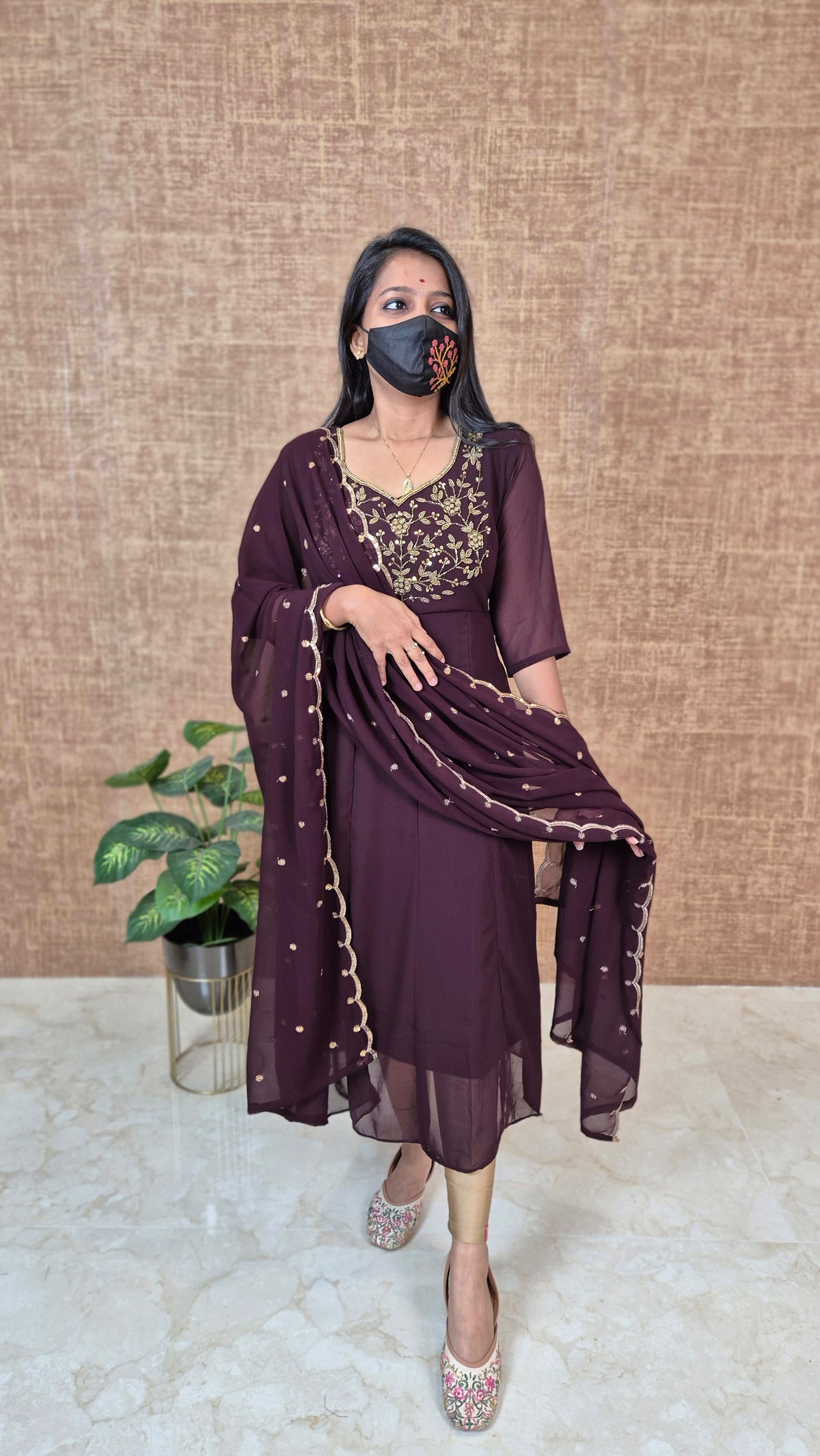 Ethnic Salwar set (Kurti+Dupatta)(11430)