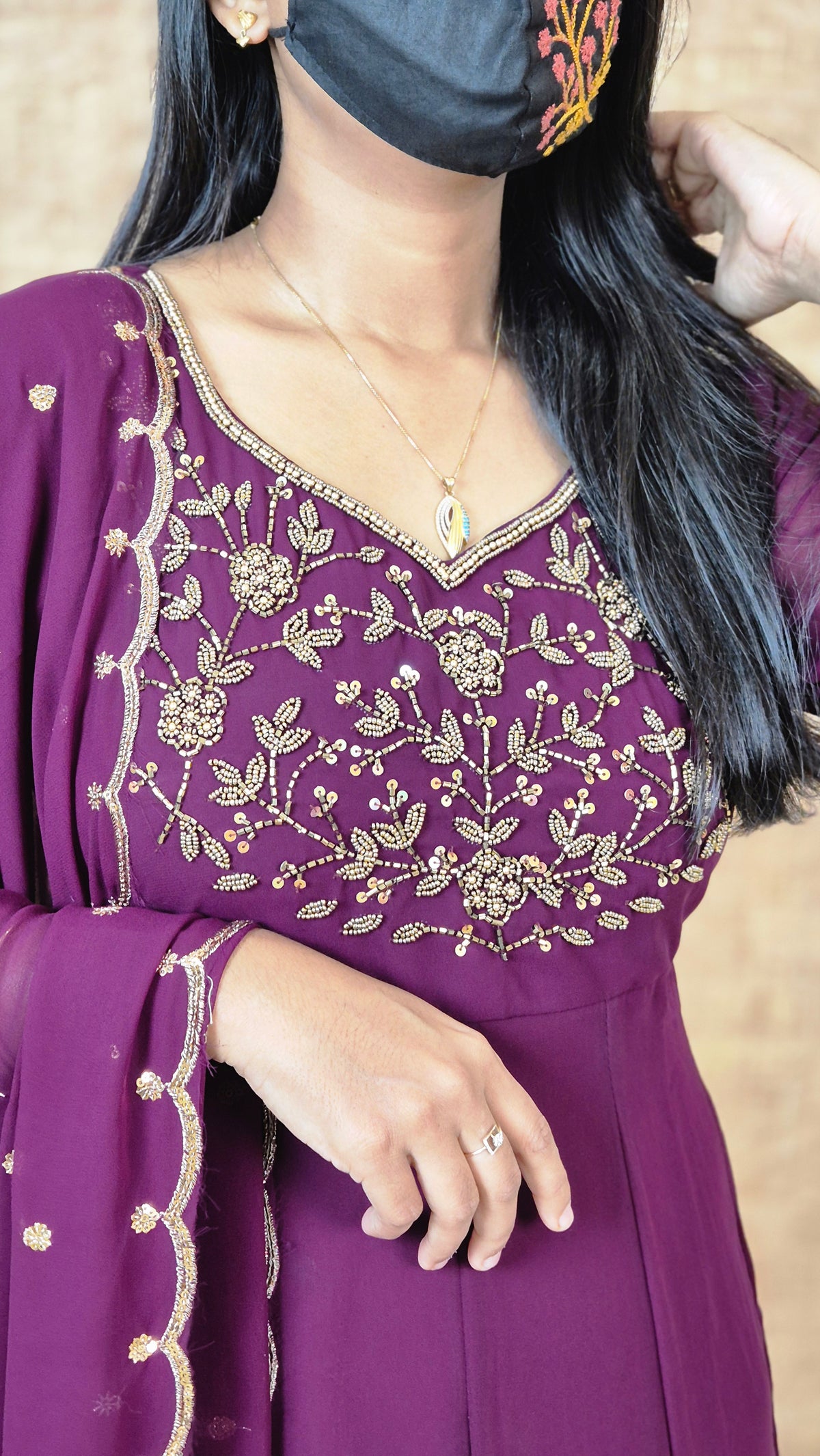 Ethnic Salwar set (Kurti+Dupatta)(11428)