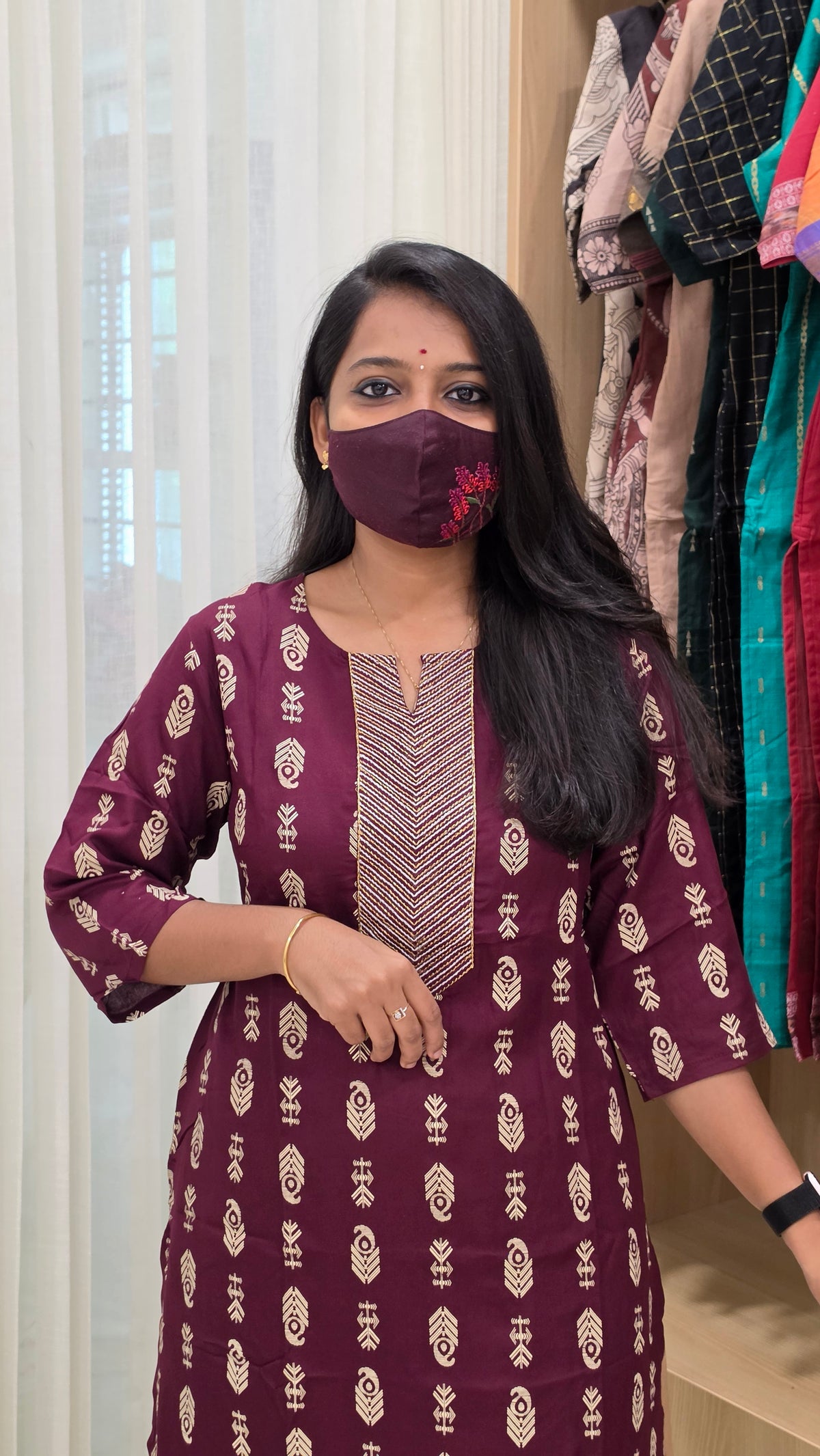 Office Wear kurti-Embroidery kurti (12139)