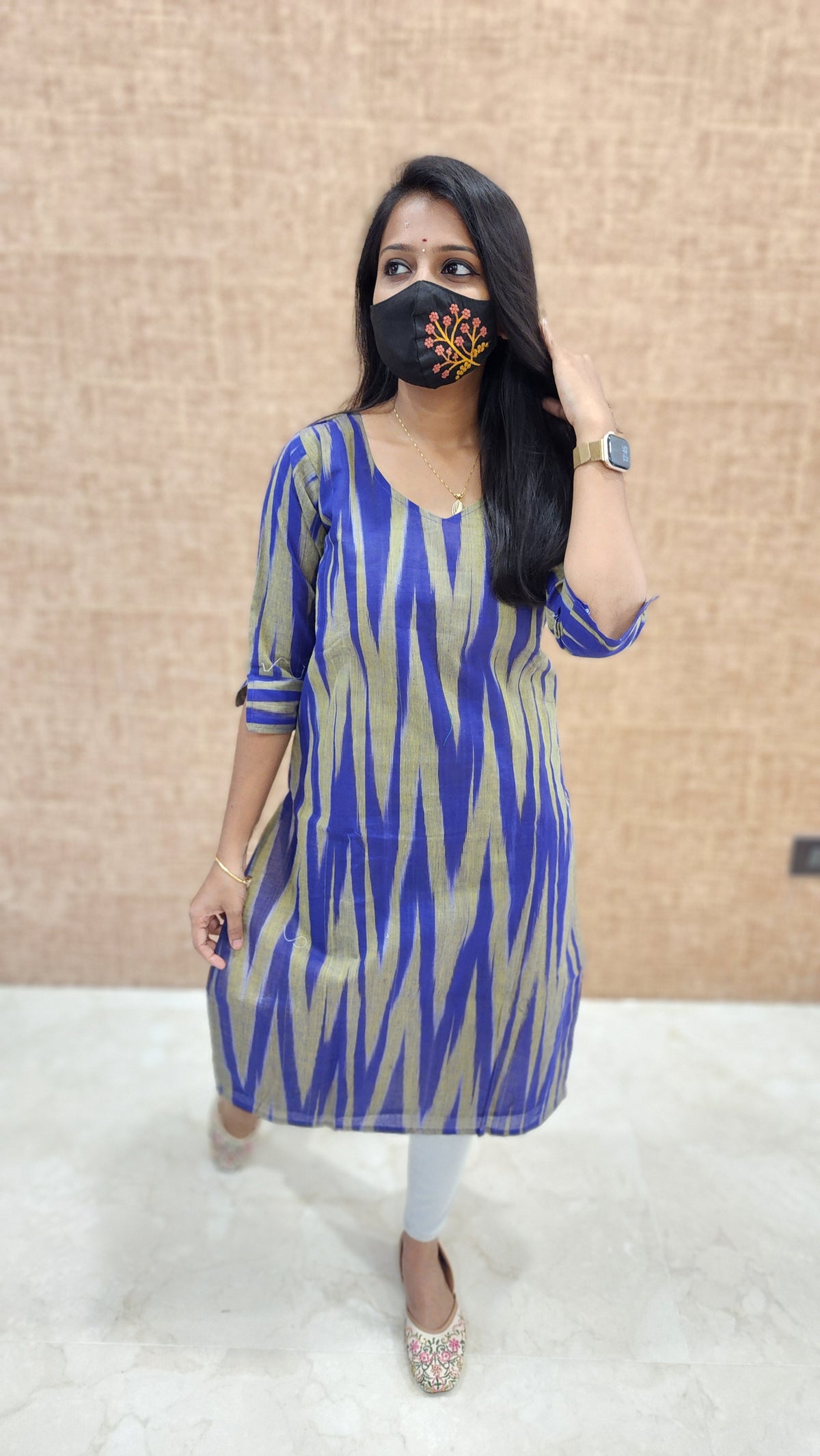 Ikkat Cotton kurti (9740)