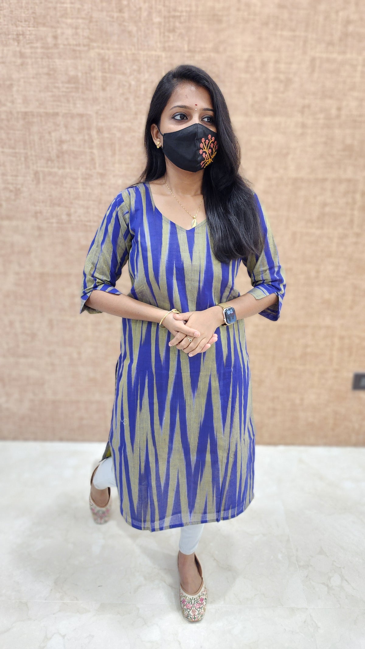 Ikkat Cotton kurti (9740)