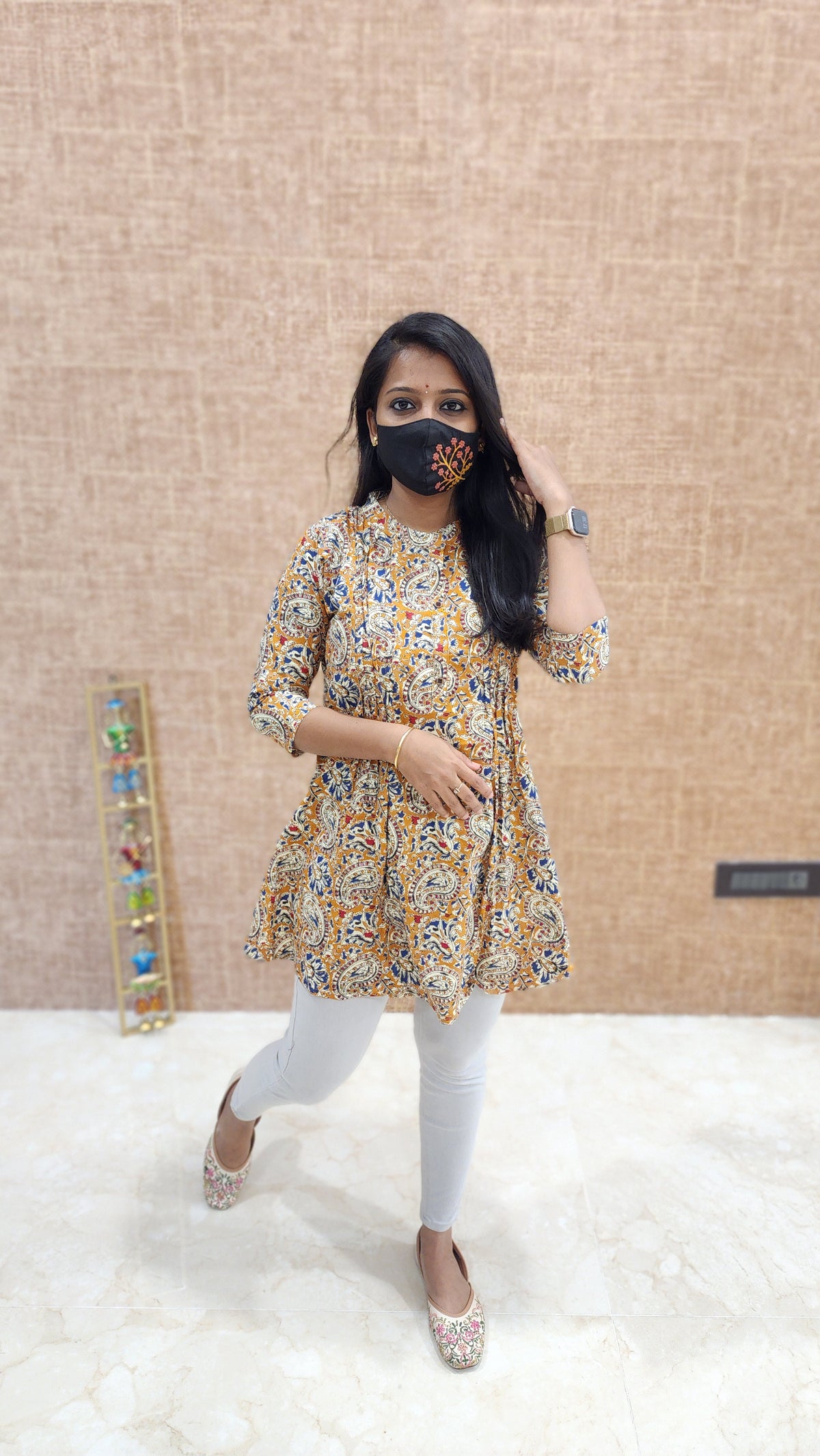 Kalakari Floral Short Top (9631)c