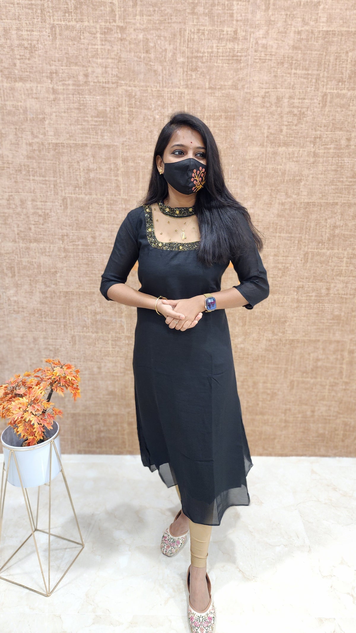 Jewel Neck kurti (9406)c