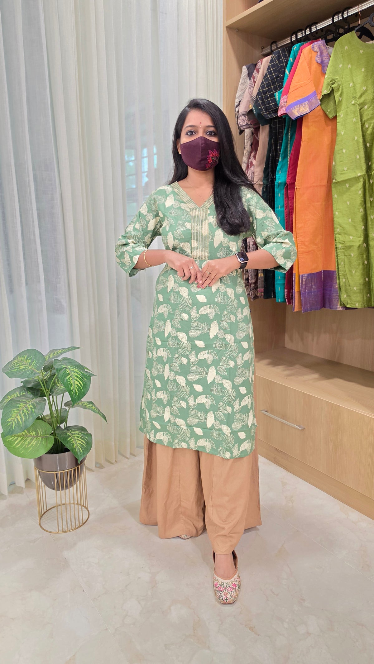 Office Wear kurti-Embroidery kurti (12136)