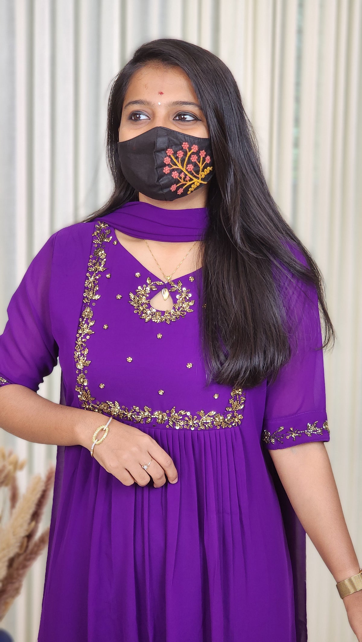 Ethnic Salwar set (Kurti+Dupatta)(10867)