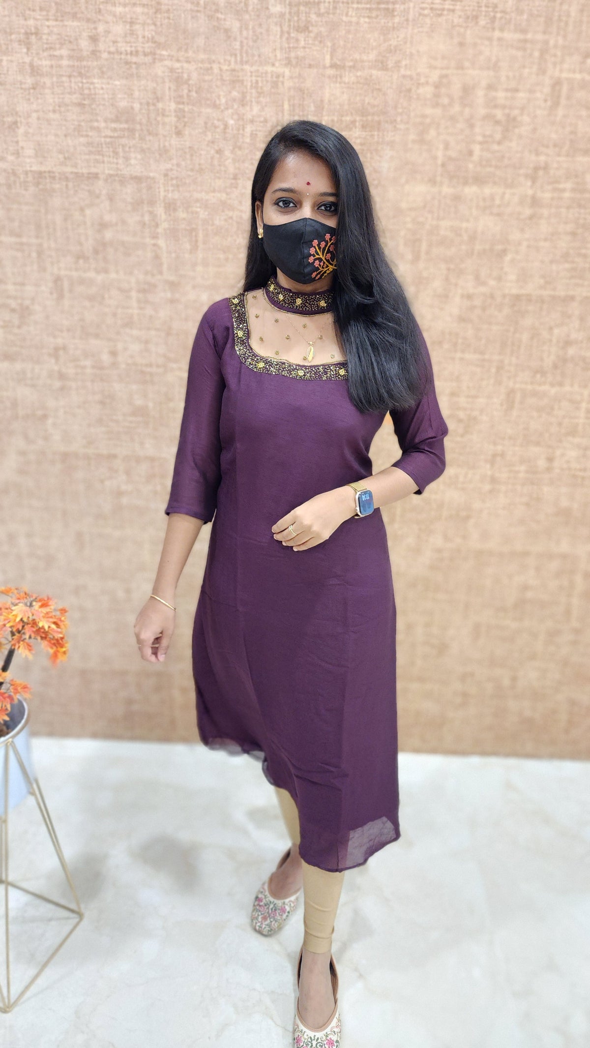 Jewel Neck kurti (9408)c3
