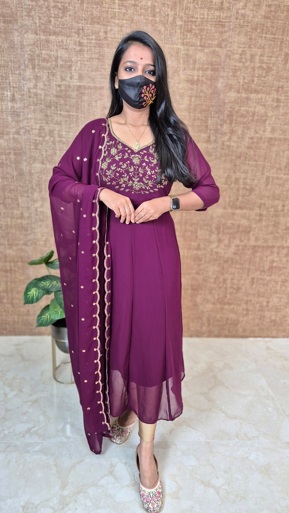 Ethnic Salwar set (Kurti+Dupatta)(11428)
