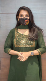 Ethnic Salwar set (Kurti+Dupatta)(8988)