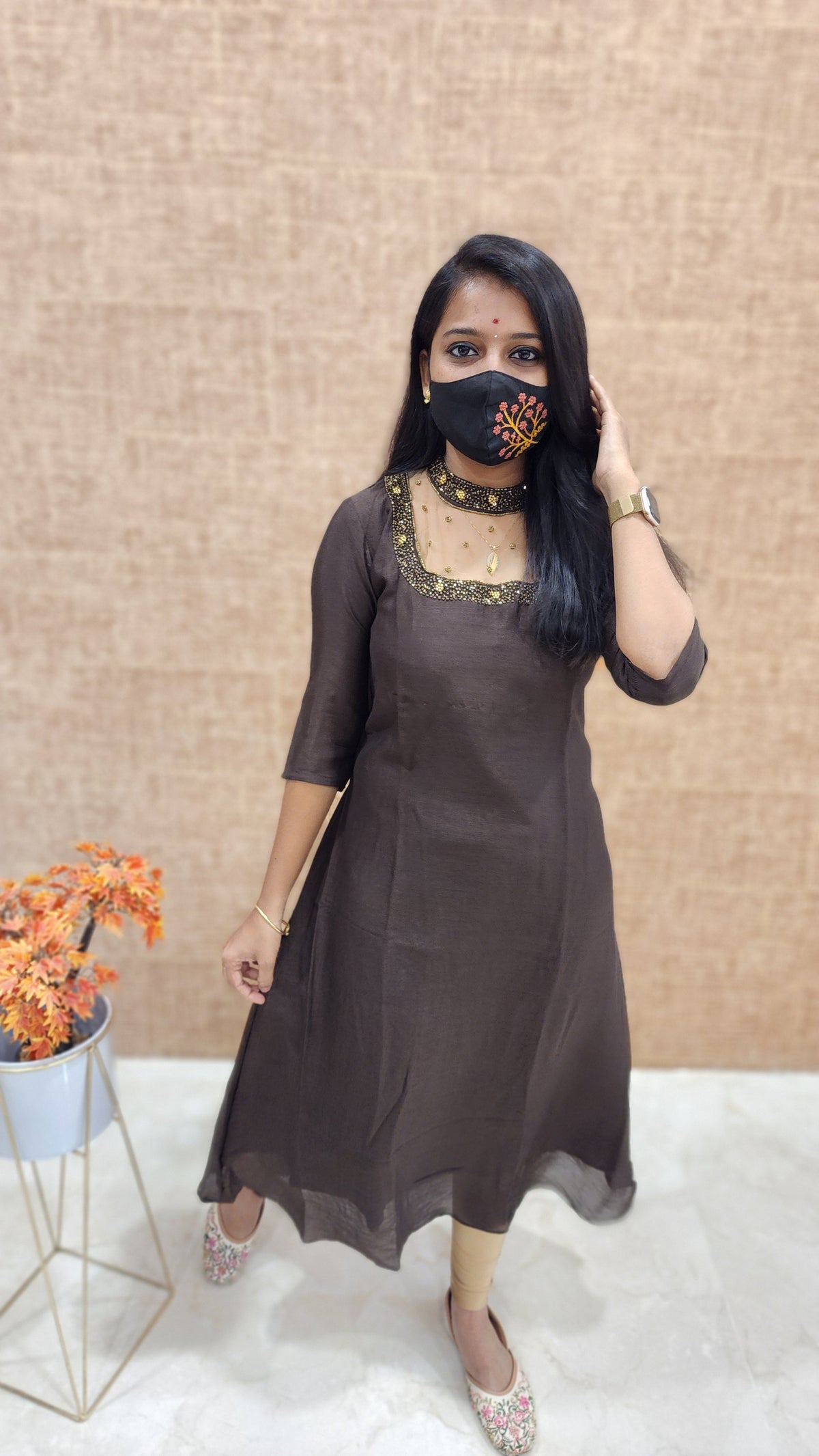 Jewel Neck kurti (9409)c3