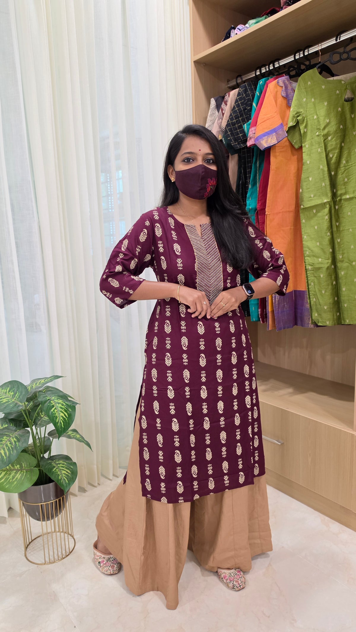 Office Wear kurti-Embroidery kurti (12139)