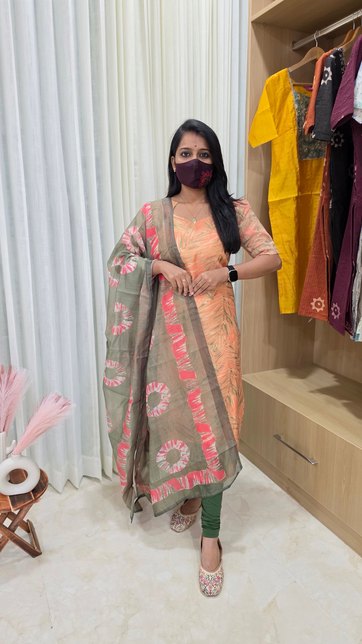 Nadhya Salwar Set (kurti+Dupatta)(13039)
