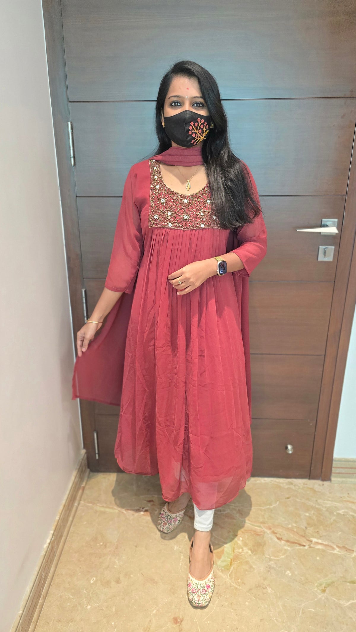 Ethnic Salwar set (Kurti+Dupatta)(11175)