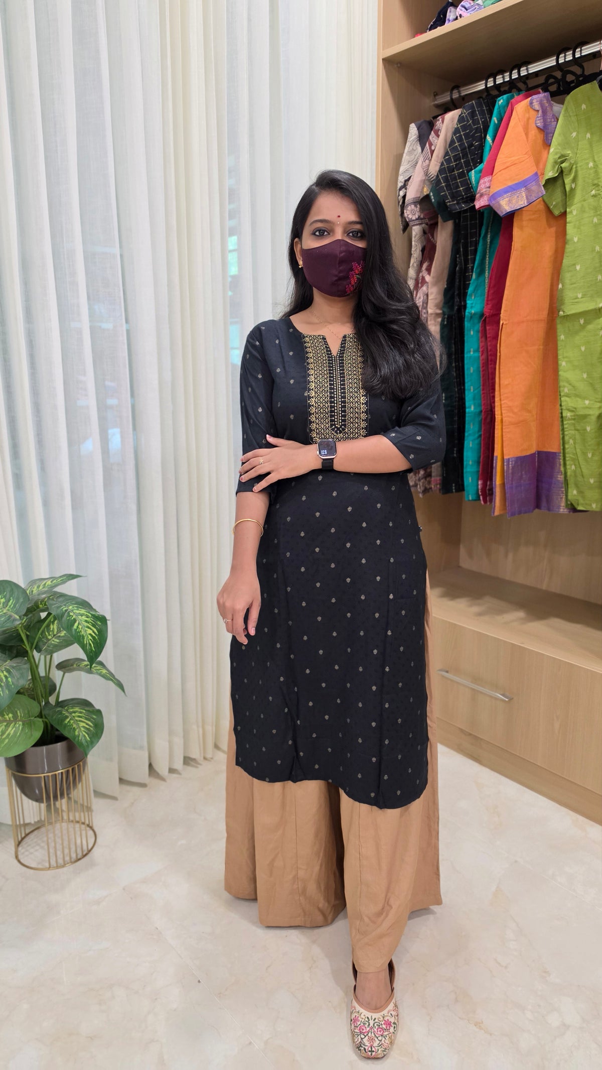 Office Wear kurti-Embroidery kurti (12134)
