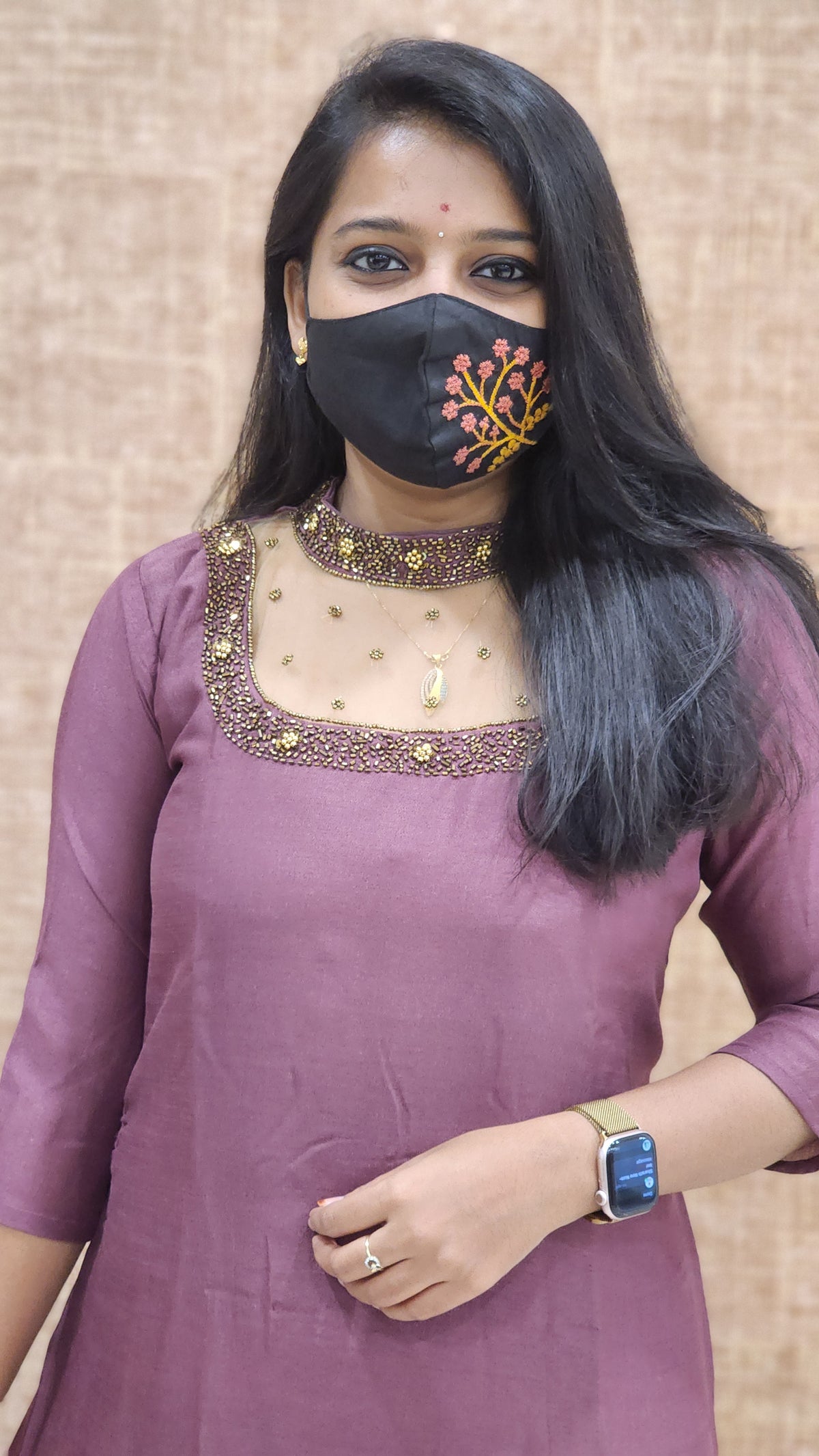 Jewel Neck kurti (9407)c