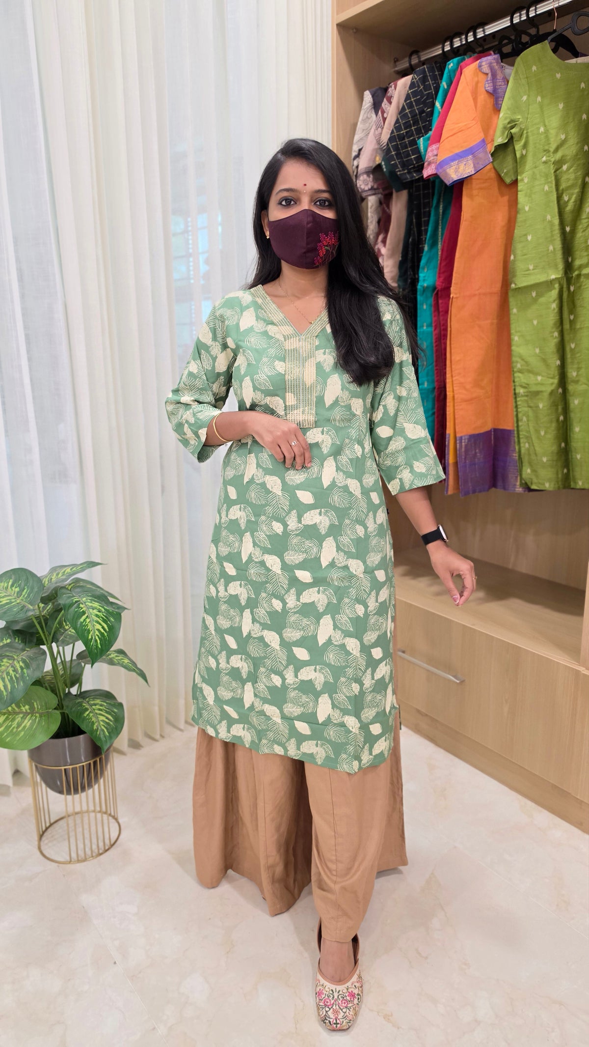 Office Wear kurti-Embroidery kurti (12136)