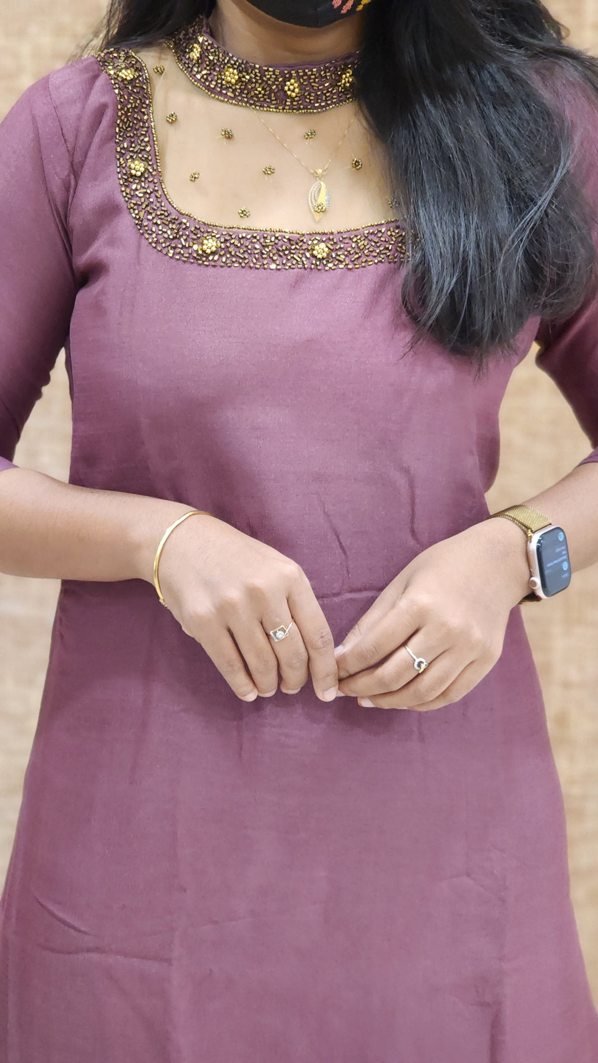 Jewel Neck kurti (9407)c