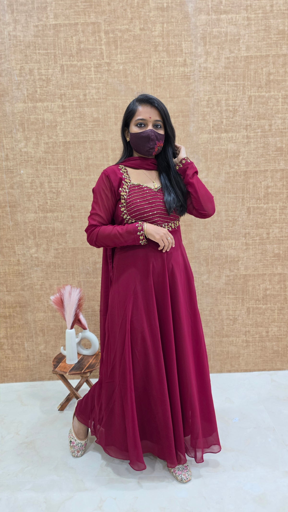 Ethnic Salwar set(Kurti+Dupatta)(12308)